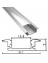 Profilo Alluminio incasso largo Strisce Strip LED Barra Rigida Copertura Opaco