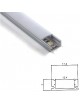 Profilo Alluminio 2M per Strisce Strip LED Barra Rigida Profilato Copertura Opaco