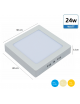 Pannello led surface 24w luce superfice quadrato bianco soffitto illuminazione