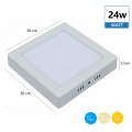 Pannello led surface 24w luce superfice quadrato bianco soffitto illuminazione