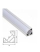 Profilo Alluminio 2M per Strisce Strip LED Barra Rigida ANGOLARE Copertura Opaco