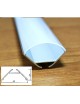 Profilo Alluminio 2M per Strisce Strip LED Barra Rigida ANGOLARE Copertura Opaco