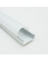 Profilo Alluminio largo 24 mm 2mt Strisce Strip LED Barra Rigida Copertura Opaco