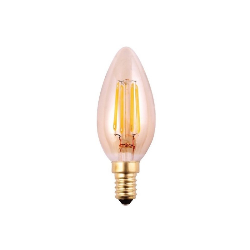 Lampadina led filamento fiamma 4w bulbo E14 colpo di vento candela trasparente luce calda 2700k fredda bianca 6500k