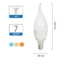 Lampadina candela 7W LED E14 fiamma Satinata colpo luce per lampadari e applique
