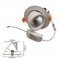 Faro led 20w incasso orientabile estraibile Ip40 tondo bianco luce naturale