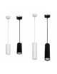 Cilindro pendente sospensione lampadario faretto gu10 bianco nero 15 30cm