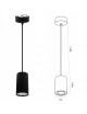 Cilindro pendente sospensione lampadario faretto gu10 bianco nero 15 30cm