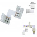 5 Clip da 8mm a 2pin angolare connettore per striscia led strip monocolore accessori