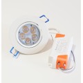 Faro faretto led da incasso bianco 5w ip20 orientabile rotondo luce naturale calda