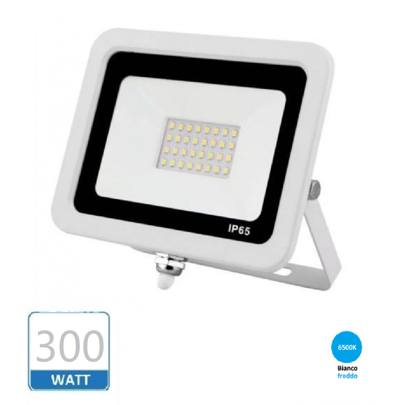 Faro esterno ip65 100W led smd faretto slim bianco con valvola fuga condensa