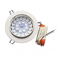 Faro faretto led incasso bianco 24w ip20 orientabile rotondo 6500k 4000k