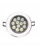 Faro faretto led incasso alluminio 12w ip20 orientabile rotondo 3000k/4000k/6500k