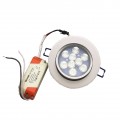 Faro faretto led incasso bianco 9w ip20 orientabile rotondo luce fredda naturale