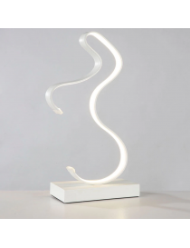 Lampada da scrivania tavolo led 10w ondulato bianco lume design moderno luce naturale fredda