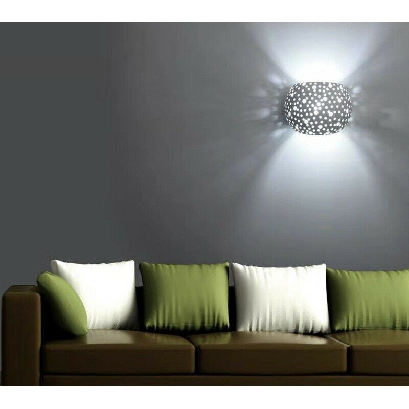 Applique parete gesso doppia emissione luce led G9 verniciabile lampada moderna