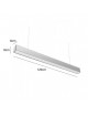 Plafoniera sospensione 40w 120cm con cavi sospensione alluminio silver illuminazione