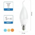 Lampadina led candela E14 5W fiamma opaco soffio di vento luce 6500k 4000k 3000k