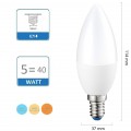 Lampadina Led Oliva 5W E14 opaca lampada per lampadario luce Fredda Naturale Calda