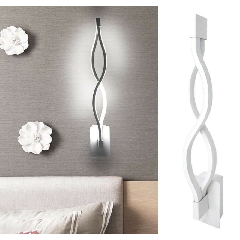 Applique da parete led 9w lampada muro spirale intrecciato bianco design moderno luce fredda naturale calda