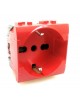 Presa bivalente e schuko rossa segnalazione UPS frutti compatibili Btcino Living light