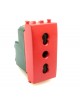 Presa bivalente e schuko rossa segnalazione UPS frutti compatibili Btcino Living light