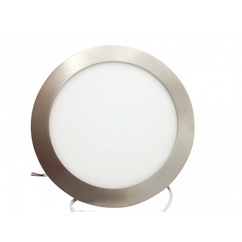 Pannello led rotondo 18w acciaio satinato nickel slim ip20 incasso faretto luce calda bianca naturale Downlight