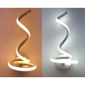 Applique a parete spirale LED 12W lampada muro moderno bianco per camera bagno interno