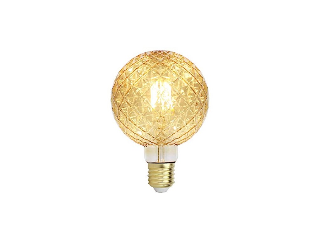 Lampadina filamento led attacco grande E27 4W sfera globo ambra effetto  cristallo lampada decorativa vintage luce