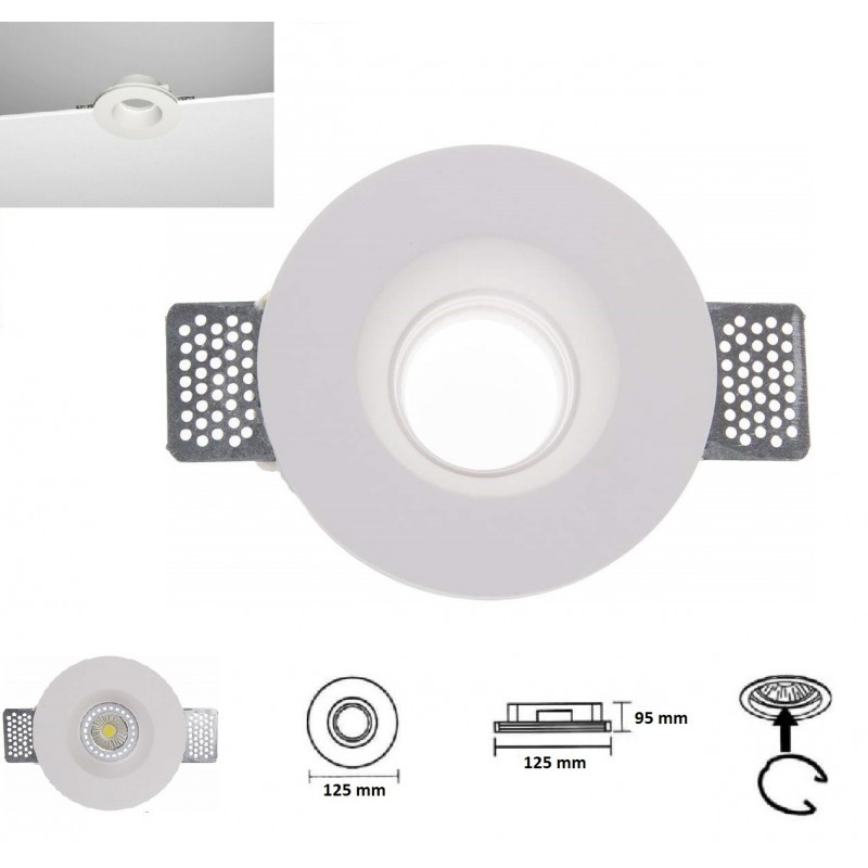 Portafaretto quadrato in gesso a scomparsa da incasso controsoffitti lampade led