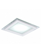Pannello led quadrato slim vetro 6w faretto incasso completo driver Downlight