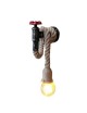 Applique parete E27 lampada vintage corda canapa rubinetto luce led muro country