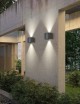 Applique parete 12w IP55 curvo grigio luce led regolabile 6500k 3000k UP & DOWN