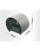 Applique parete 12w IP55 curvo grigio luce led regolabile 6500k 3000k UP & DOWN