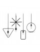 Lampadario sospeso E27 geometrico moderno nero triangolo rettangolo cerchio asterisco