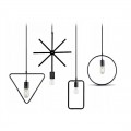 Lampadario sospeso E27 geometrico moderno triangolo rettangolo cerchio asterisco