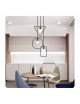 Lampadario sospeso E27 geometrico moderno nero triangolo rettangolo cerchio asterisco