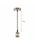 Porta lampada E27 bronzo antico a sospensione pendente con cavo vintage retrò