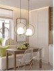 Lampadario a sospensione cerchio con sfera E27 35 cm oro argento lucido pendente moderno led minimal
