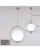 Lampadario a sospensione cerchio con sfera E27 35 cm oro argento lucido pendente moderno led minimal