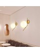 Applique da parete con sfera in vetro E27 metallo oro lampada design moderno minimal