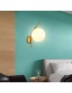 Applique da parete con sfera in vetro E27 metallo oro lampada design moderno minimal
