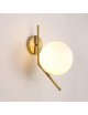 Applique da parete con sfera in vetro E27 metallo oro lampada design moderno minimal