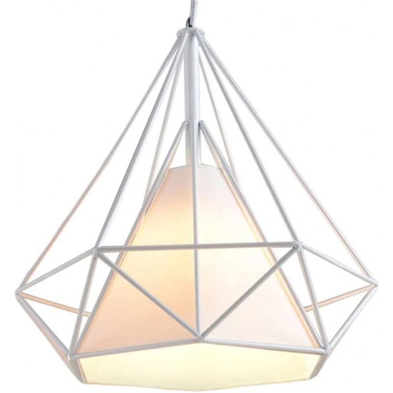 Lampadario sospensione diamante metallo E27 pendente moderno retrò nero bianco