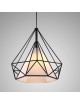 Lampadario sospensione diamante metallo E27 pendente moderno retrò nero bianco