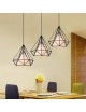 Lampadario sospensione diamante metallo E27 pendente moderno retrò nero bianco