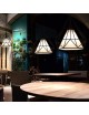 Lampadario sospensione diamante metallo E27 pendente moderno retrò nero bianco