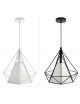 Lampadario sospensione diamante metallo E27 pendente moderno retrò nero bianco