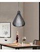 Lampadario sospensione goccia gabbia metallo E27 pendente a filamenti moderno nero bianco
