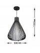 Lampadario sospensione goccia gabbia metallo E27 pendente a filamenti moderno nero bianco
